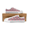 Siberian Huskies Christmas Themed Print Design LKS302 Women's White Low Top Shoes