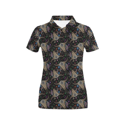 Buffalo Head Print Design LKS401 Women's Polo Shirt