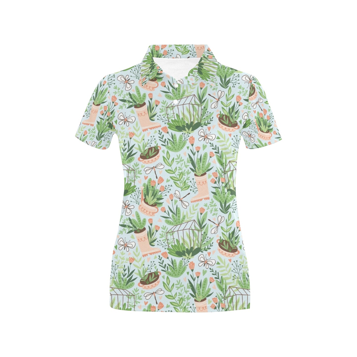 Gardening Pattern Print Design G04 Women's Polo Shirt