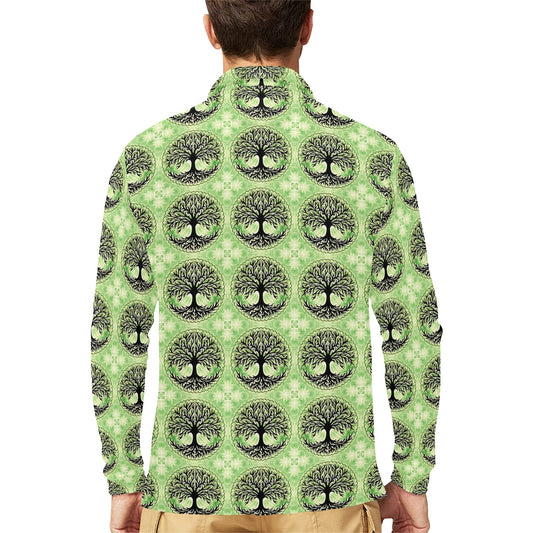 Celtic Pattern Print Design 010 Long Sleeve Polo Shirt For Men's