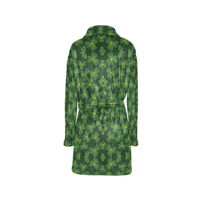 Shamrock Pattern Women's Fleece Robe