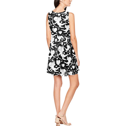 Cupid Pattern Print Design 04 Sleeveless Dress