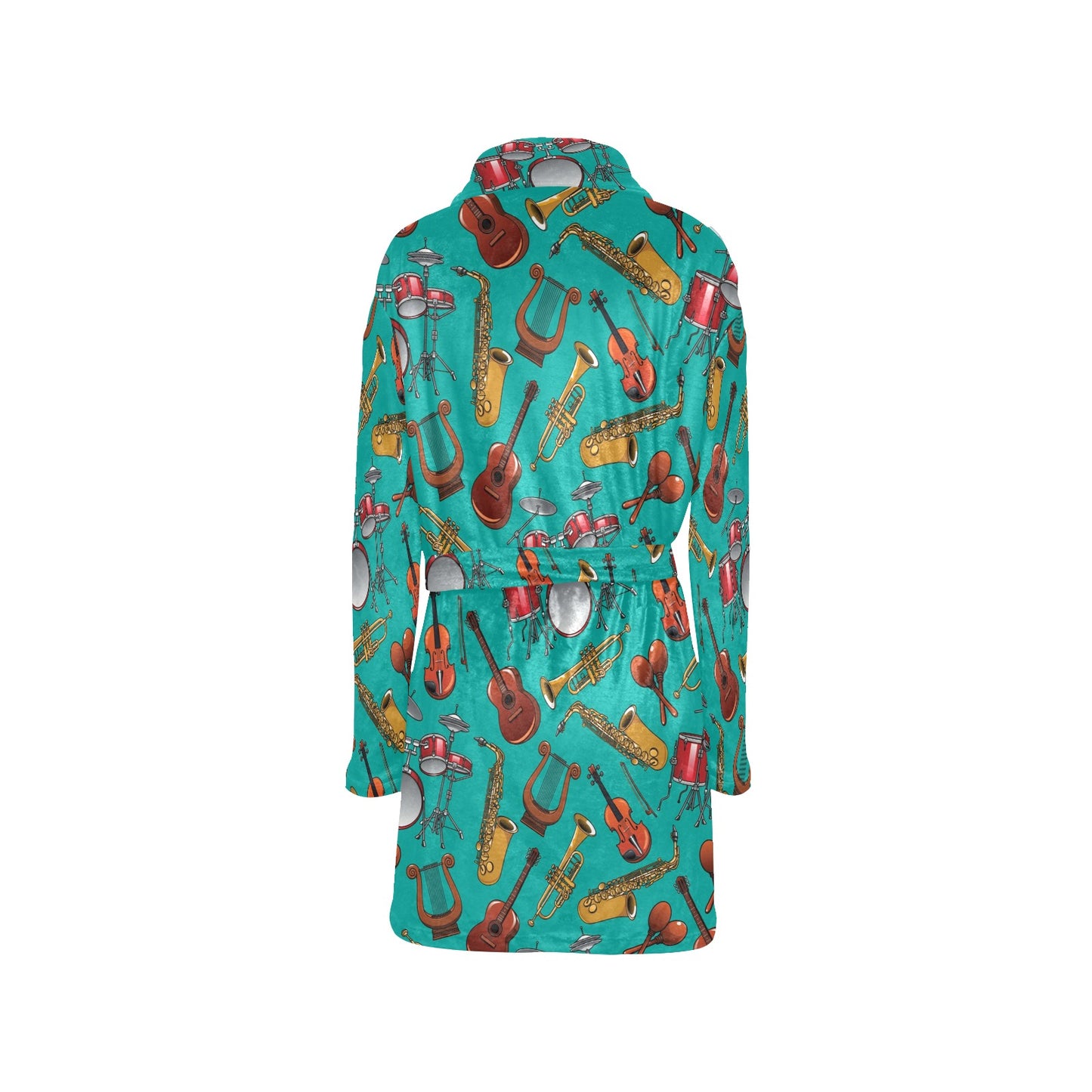 Drum Set Pattern Print Design 01 Women's Fleece Robe
