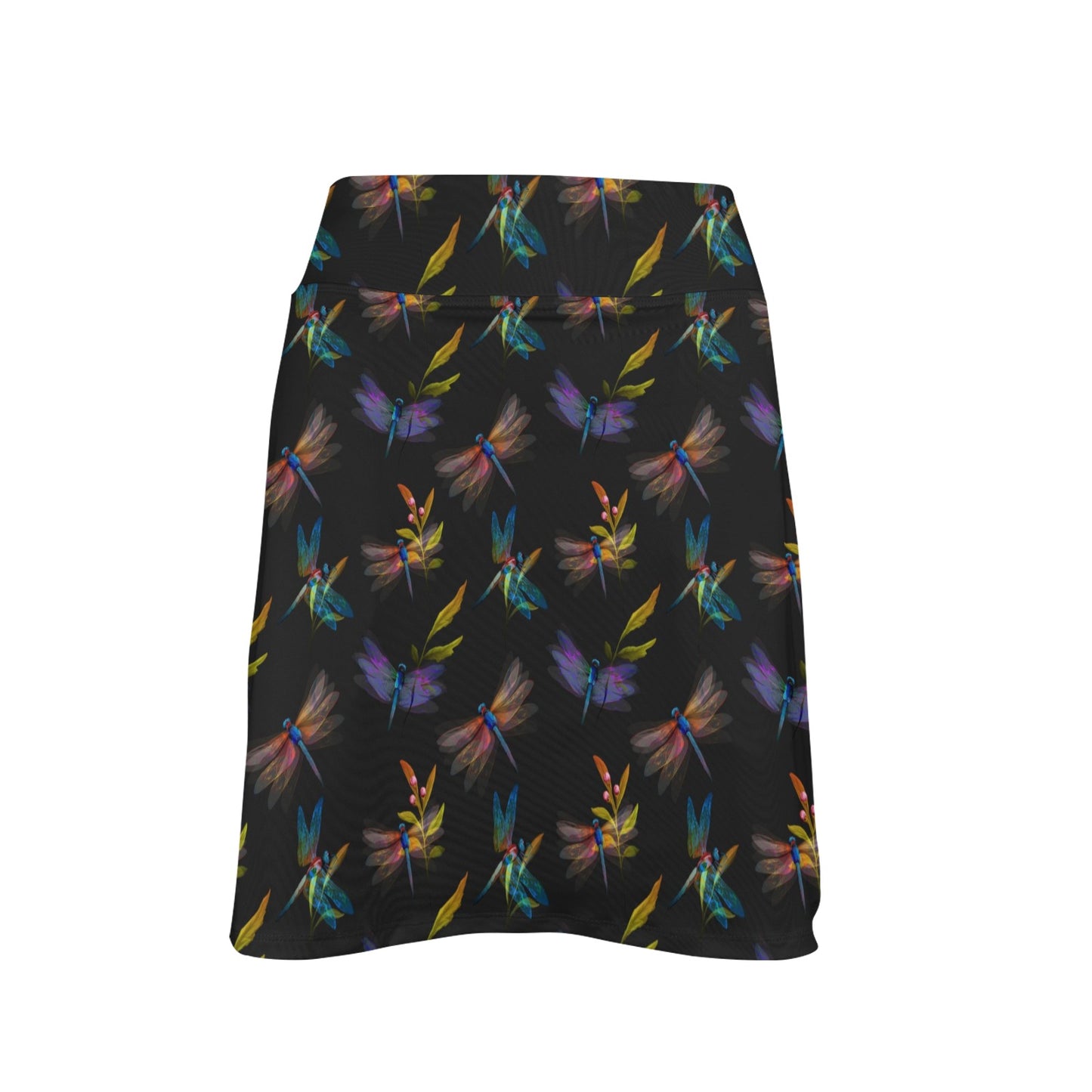 Dragonfly Colorful Realistic Print 17" Golf & Pickleball Skort with Pockets