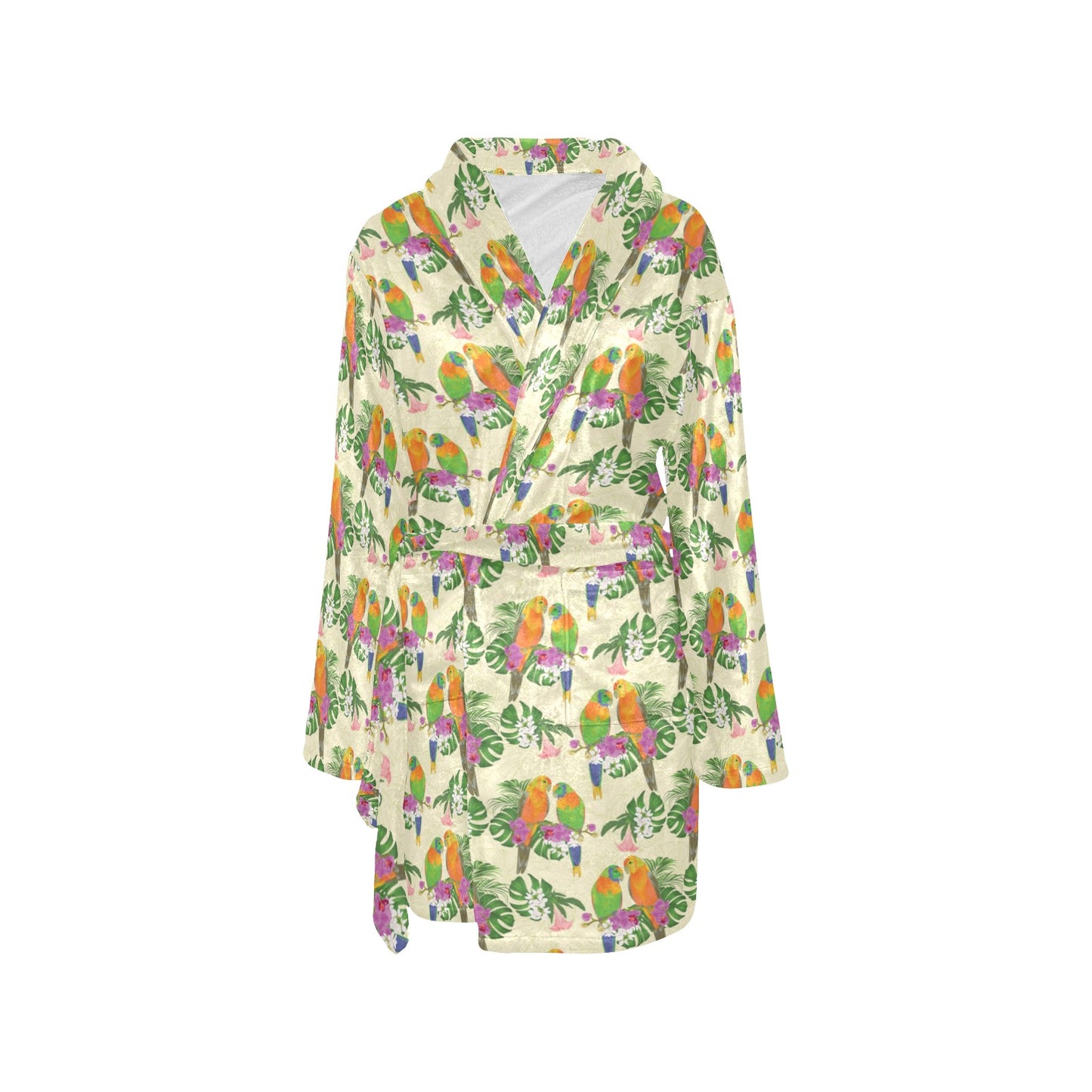 Conures Pattern Print Design 02 Women's Fleece Robe
