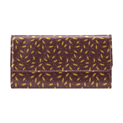 Agricultural Gold Wheat Print Pattern Women's Trifold Wallet
