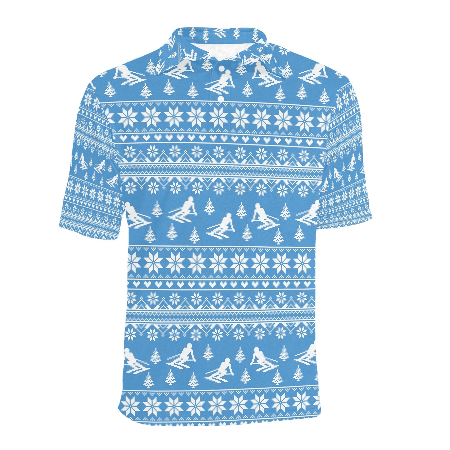Ski Knit Pattern Print Design LKS302 Men Polo Shirt