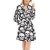 Skull Print Design LKS301 Women's Fleece Robe