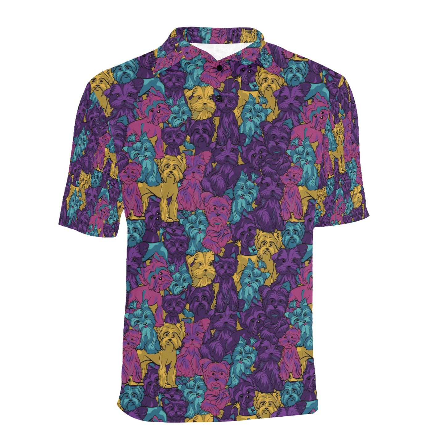 Yorkshire Terriers Print Design LKS3010 Men Polo Shirt