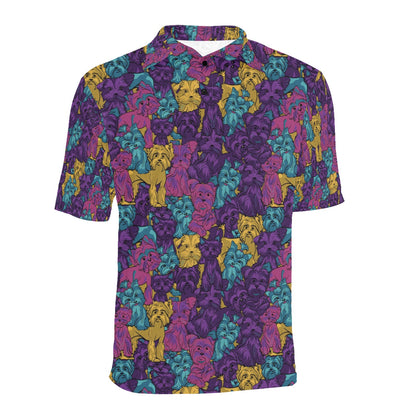 Yorkshire Terriers Print Design LKS3010 Men Polo Shirt