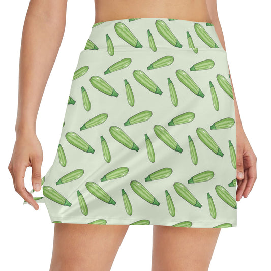 Zucchini Print Design LKS302 17" Golf & Pickleball Skort with Pockets