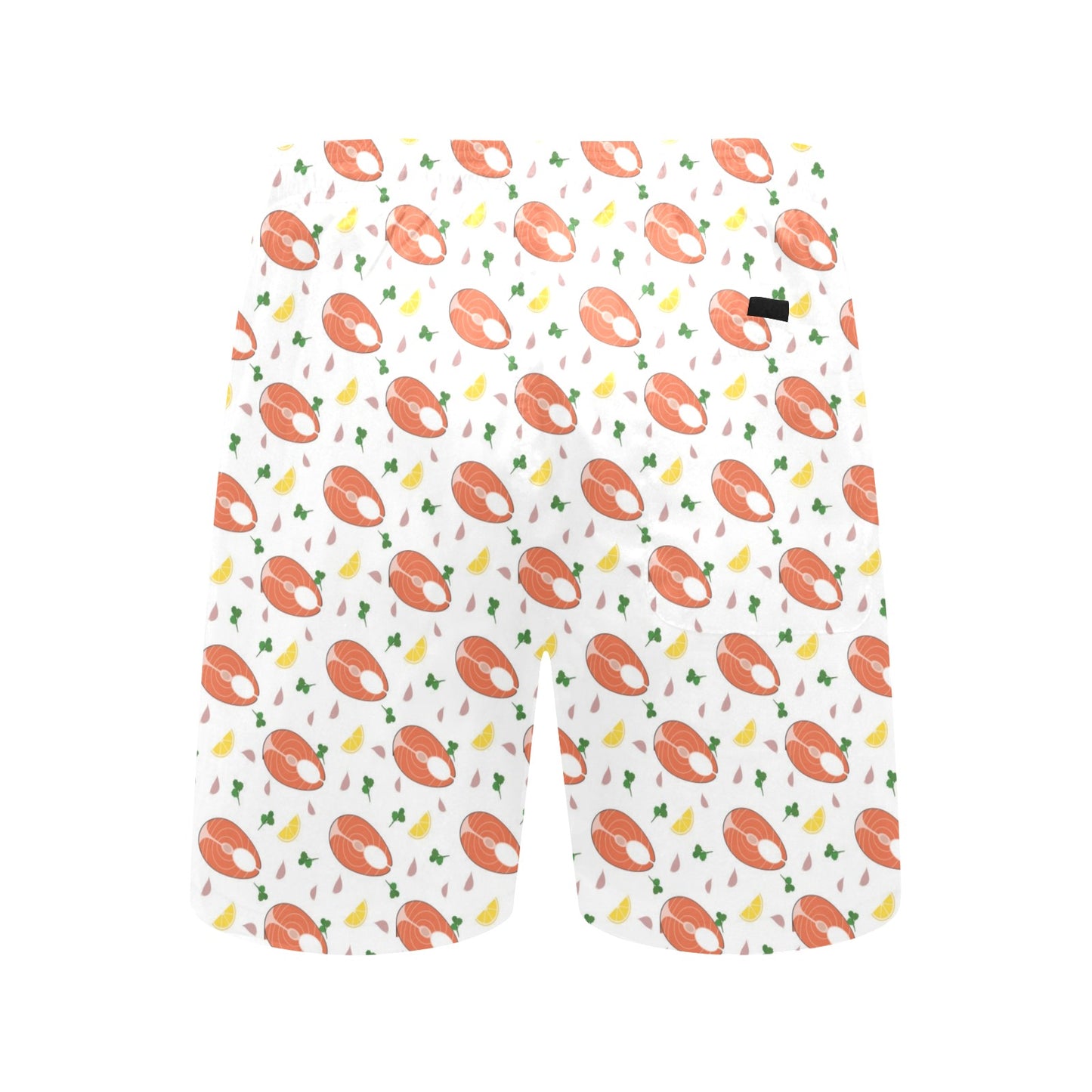 Salmon Steak Print Design LKS303 Men's Swim Trunks Beach Shorts