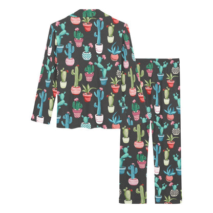 Cactus Pattern Print Design 02 Women's Long Pajama Set