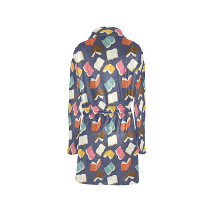 Book Pattern Print Design 01 Women's Fleece Robe