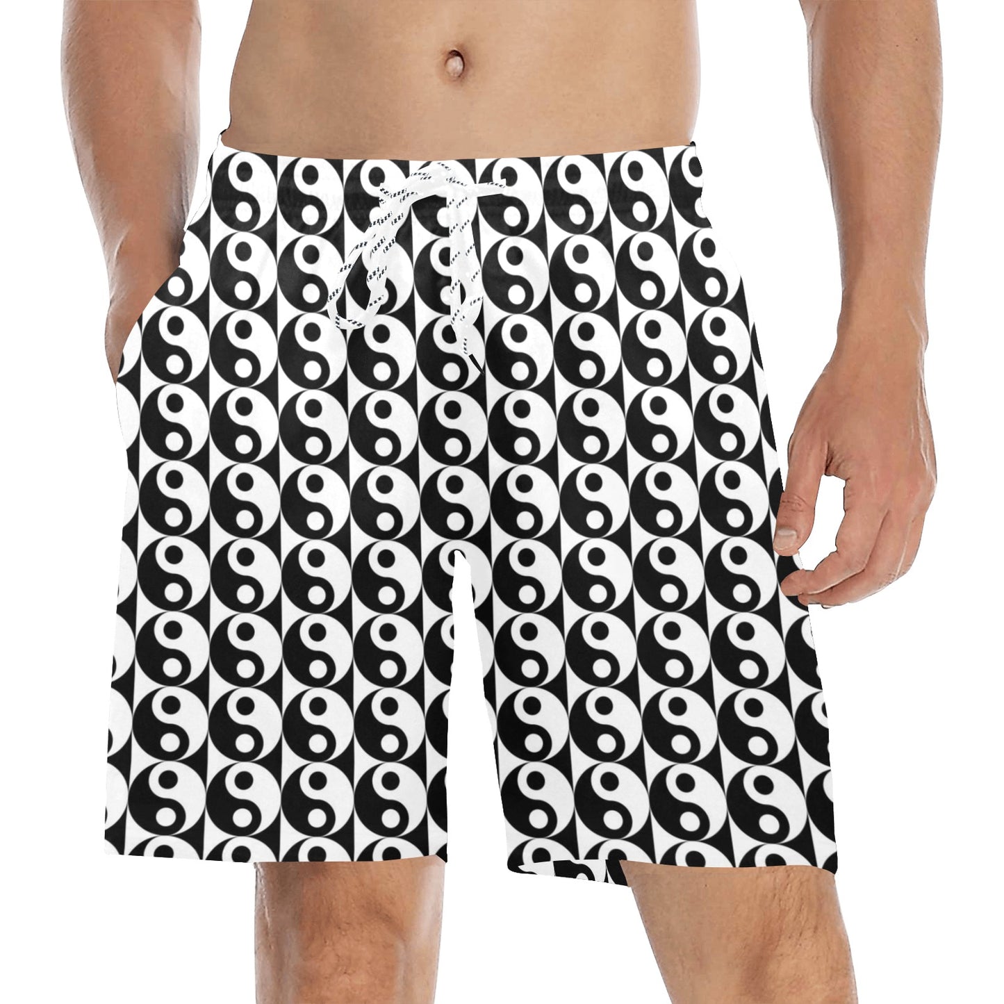 Yin Yang Classic Pattern Design Print Men's Swim Trunks Beach Shorts