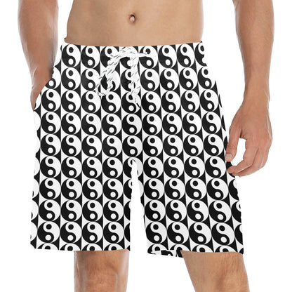 Yin Yang Classic Pattern Design Print Men's Swim Trunks Beach Shorts