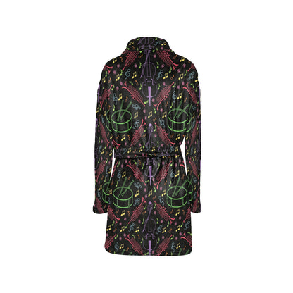Cello Neon Pattern Print Design 02 Women's Fleece Robe