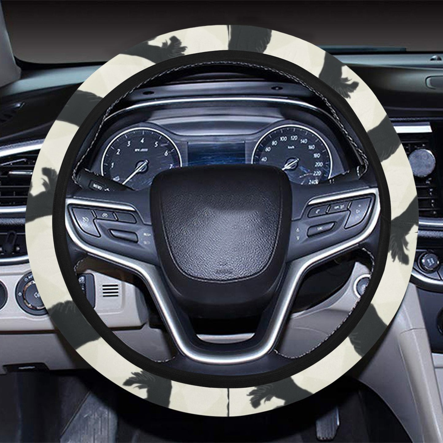 Scottish Terriers Print Design LKS309 Steering Wheel Cover with Elastic Edge