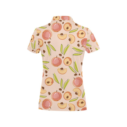 Peach Pattern Print Design A01 Women's Polo Shirt