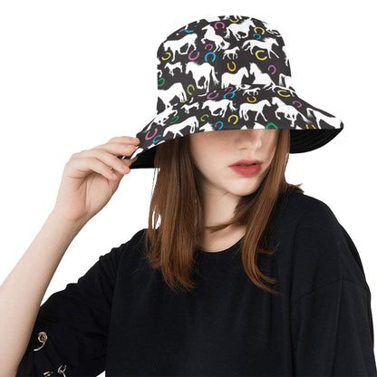 Horse Hoof Colorful Print Design LKS301 Unisex Bucket Hat