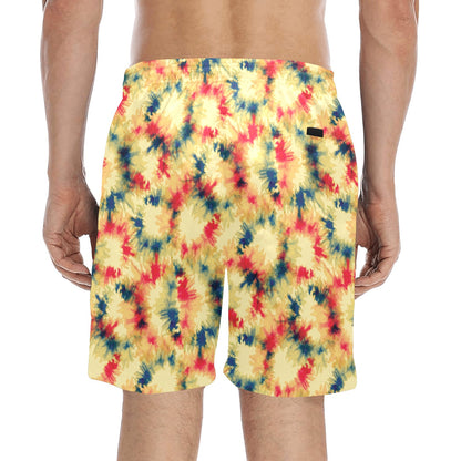 Tie Dye Print Design LKS302 Men's Swim Trunks Beach Shorts
