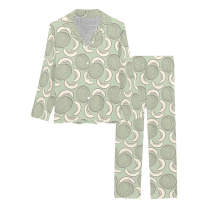 Cantaloupe Pattern Print Design 01 Women's Long Pajama Set