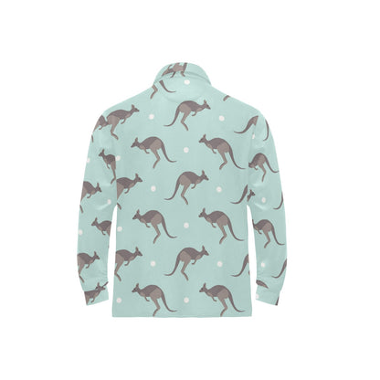 Kangaroos Pattern Print Design 04 Long Sleeve Polo Shirt For Men's