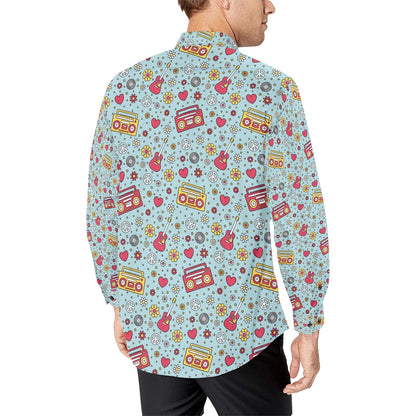 Hippie Print Design LKS307 Men's Long Sleeve Dress Shirt