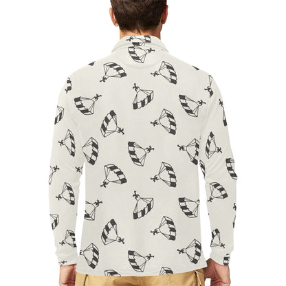 Skydiver Print Design LKS301 Long Sleeve Polo Shirt For Men's