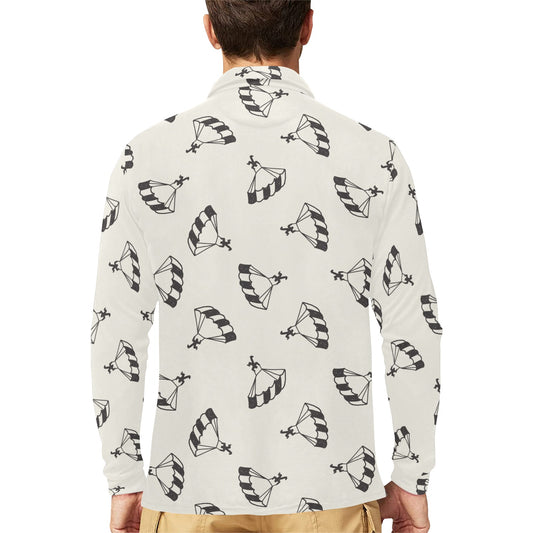 Skydiver Print Design LKS301 Long Sleeve Polo Shirt For Men's