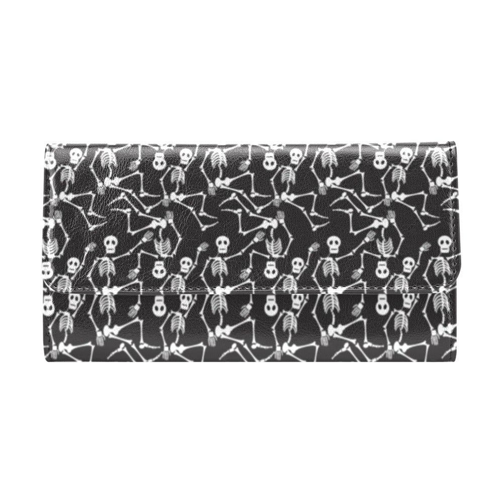 Skeleton Themed Print Women's Trifold Wallet