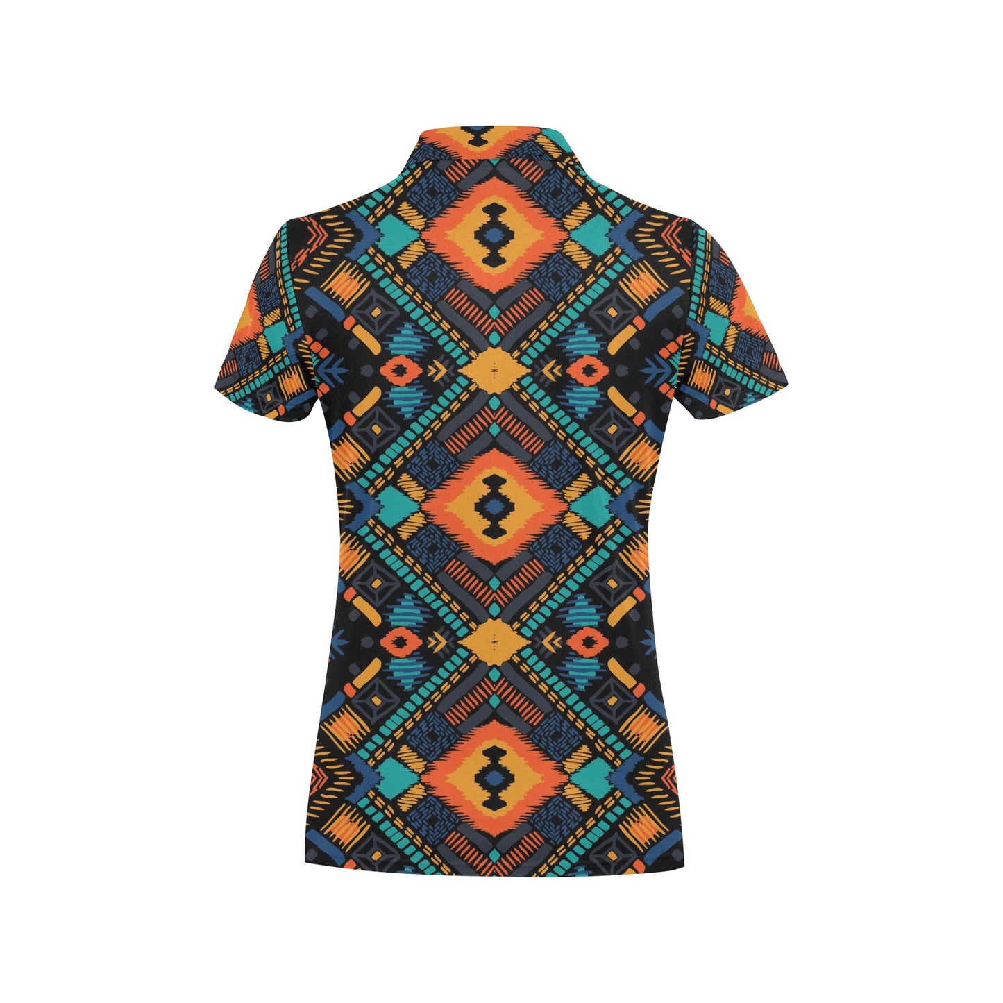 Kente Pattern Print Design 04 Women's Polo Shirt