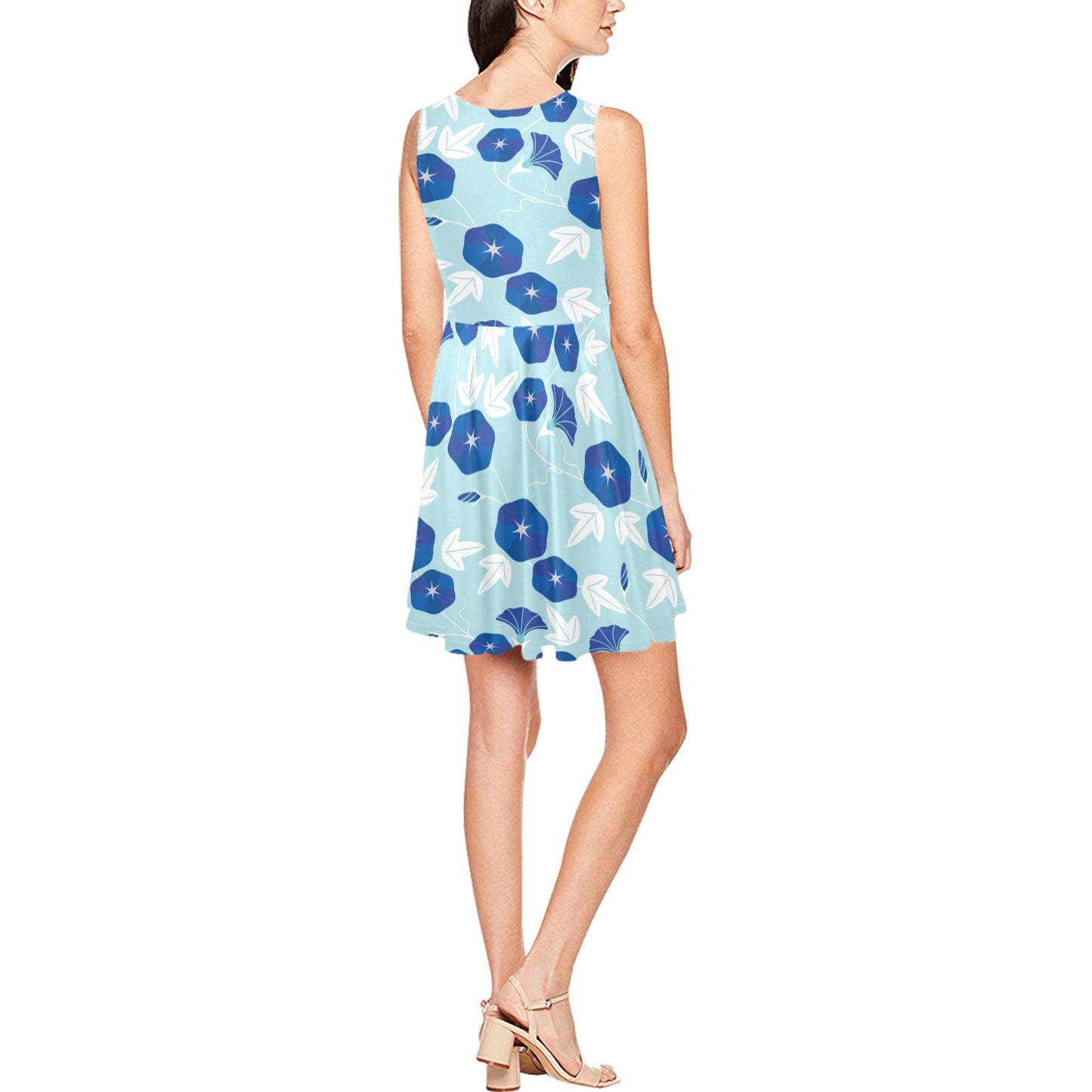 Morning Glory Pattern Print Design MG07 Sleeveless Dress