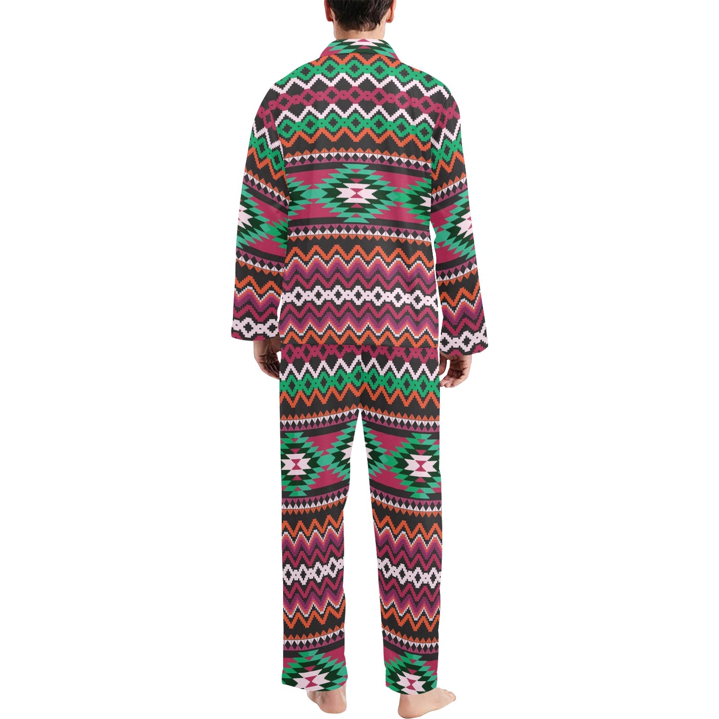 Mexican Pattern Print Design 01 Men's Long Pajama Set