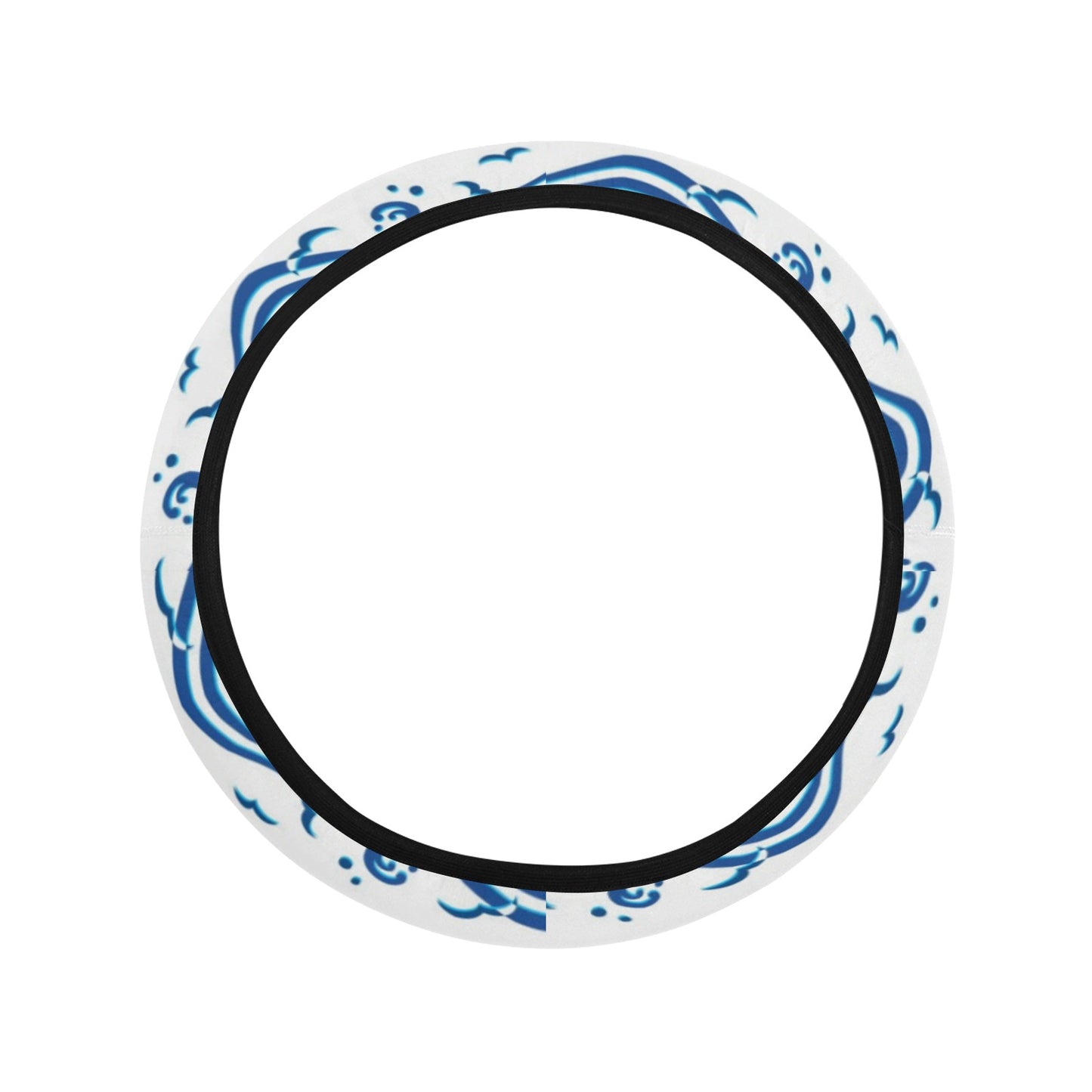 Wave Print Design LKS303 Steering Wheel Cover with Elastic Edge