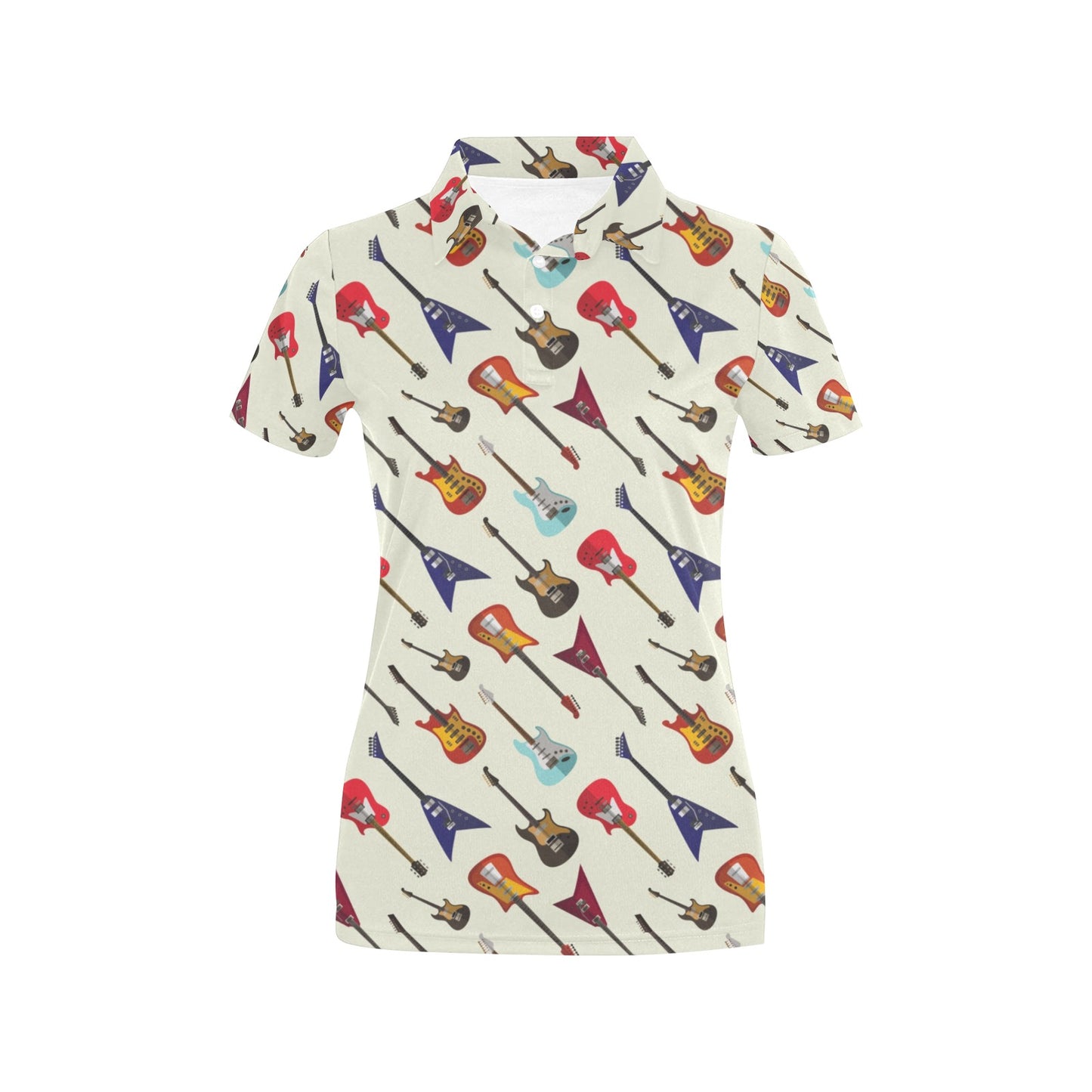Electric Guitar Print Design LKS404 Women's Polo Shirt