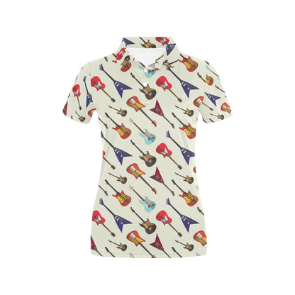 Electric Guitar Print Design LKS404 Women's Polo Shirt
