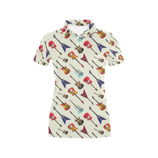 Electric Guitar Print Design LKS404 Women's Polo Shirt