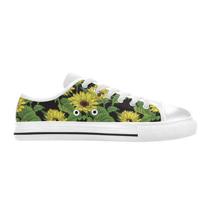 Sunflower Print Design LKS3010 Women's White Low Top Shoes