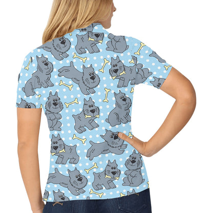 Schnauzers Pattern Print Design A02 Women's Polo Shirt