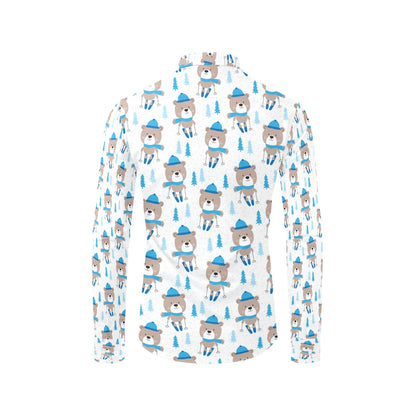 Ski Print Design LKS306 Men's Long Sleeve Dress Shirt