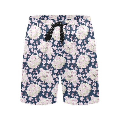 Sakura Print Design LKS305 Men's Swim Trunks Beach Shorts