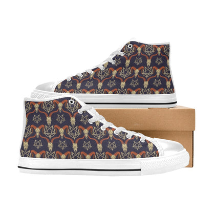 Buffalo Head Print Design LKS403 Men's High Top Canvas Shoes