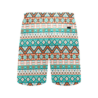Navajo Style Print Pattern Men's Swim Trunks Beach Shorts