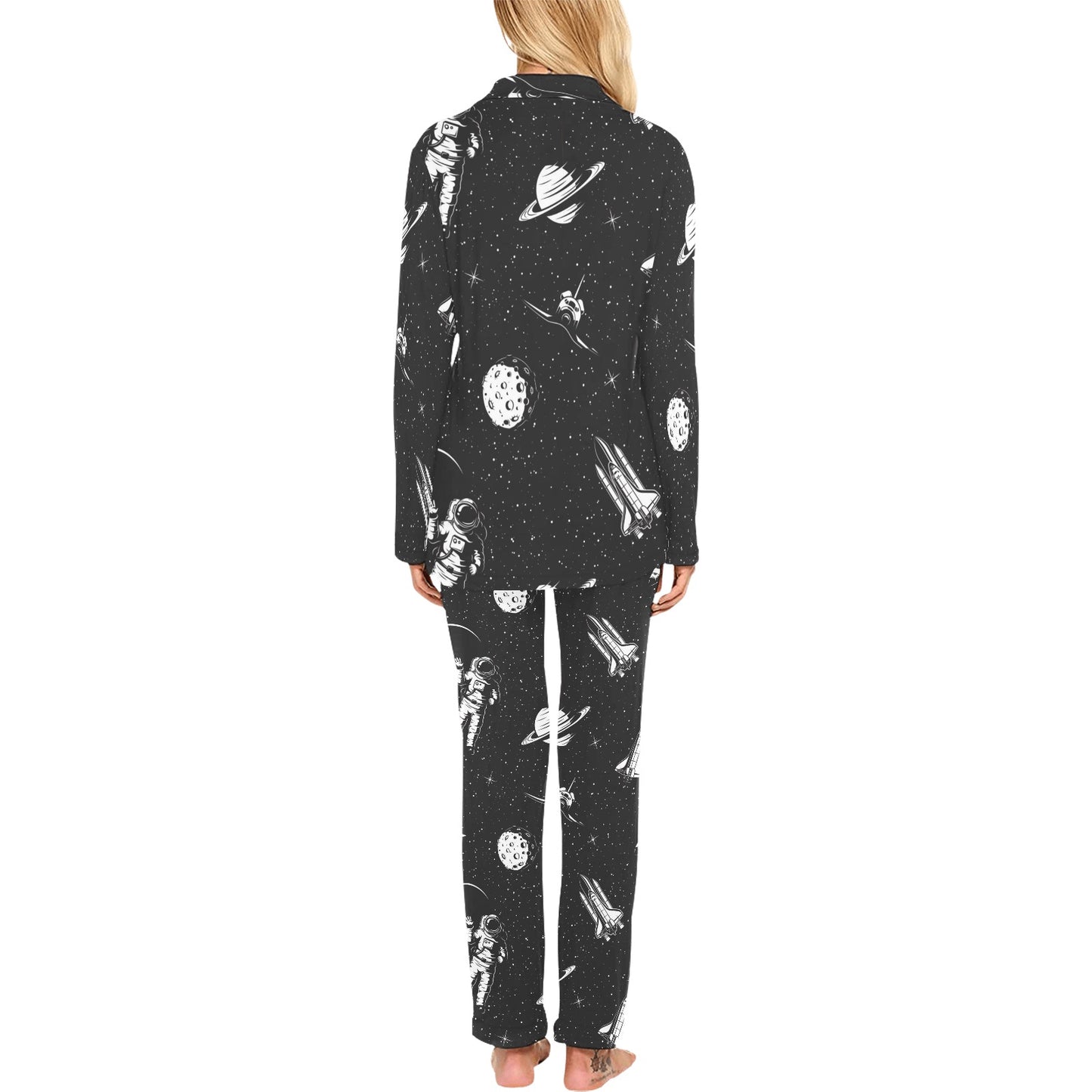 Space Pattern Women's Long Pajama Set