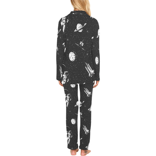 Space Pattern Women's Long Pajama Set