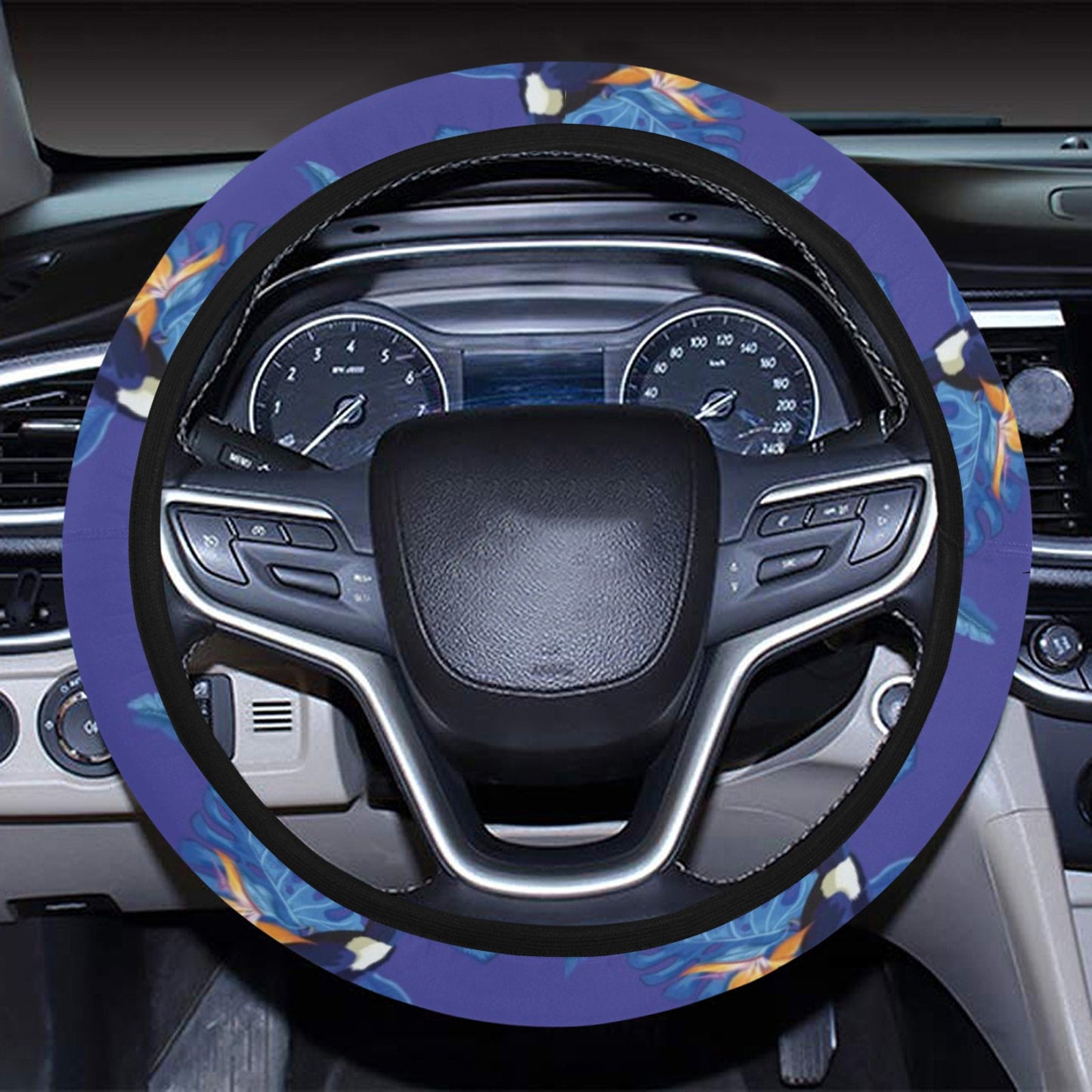 Toucan Print Design LKS306 Steering Wheel Cover with Elastic Edge