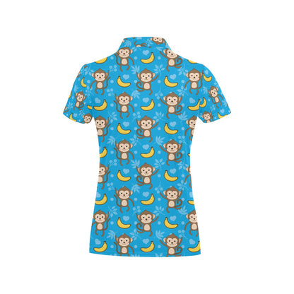 Monkey Pattern Print Design 05 Women's Polo Shirt