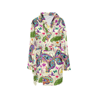Butterfly Colorful Indian Style Women's Fleece Robe