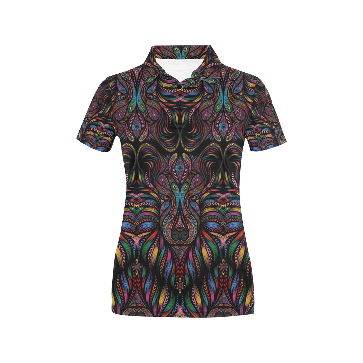 Colorful Art Wolf Women's Polo Shirt